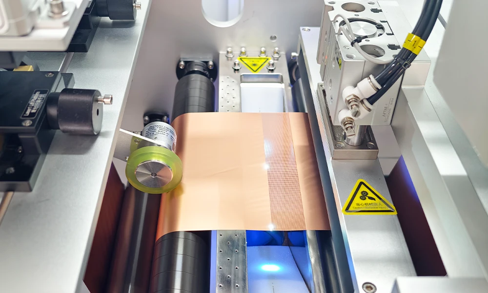 TOB-F200W-T3 copper foil laser drilling machine in operation